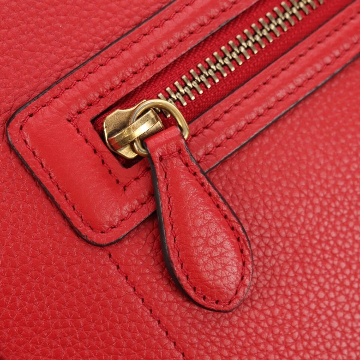 Celine Luggage Bag Grainy Leather Red Leather Handbag (Pre-Owned)