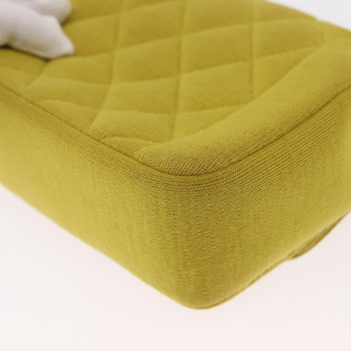 Chanel Chic With Me Flap Bag Quilted Jersey Yellow Cotton Shoulder Bag Bag (Pre-Owned)