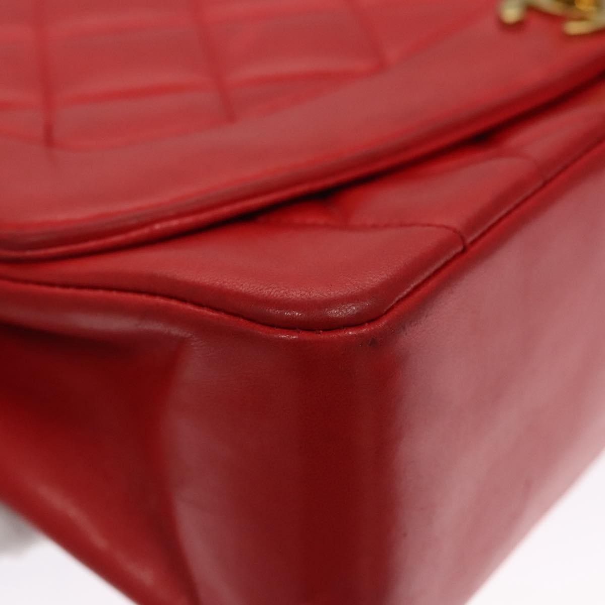 Chanel Vintage Diana Flap Bag Quilted Lambskin Red Leather Crossbody Bag Bag (Pre-Owned)