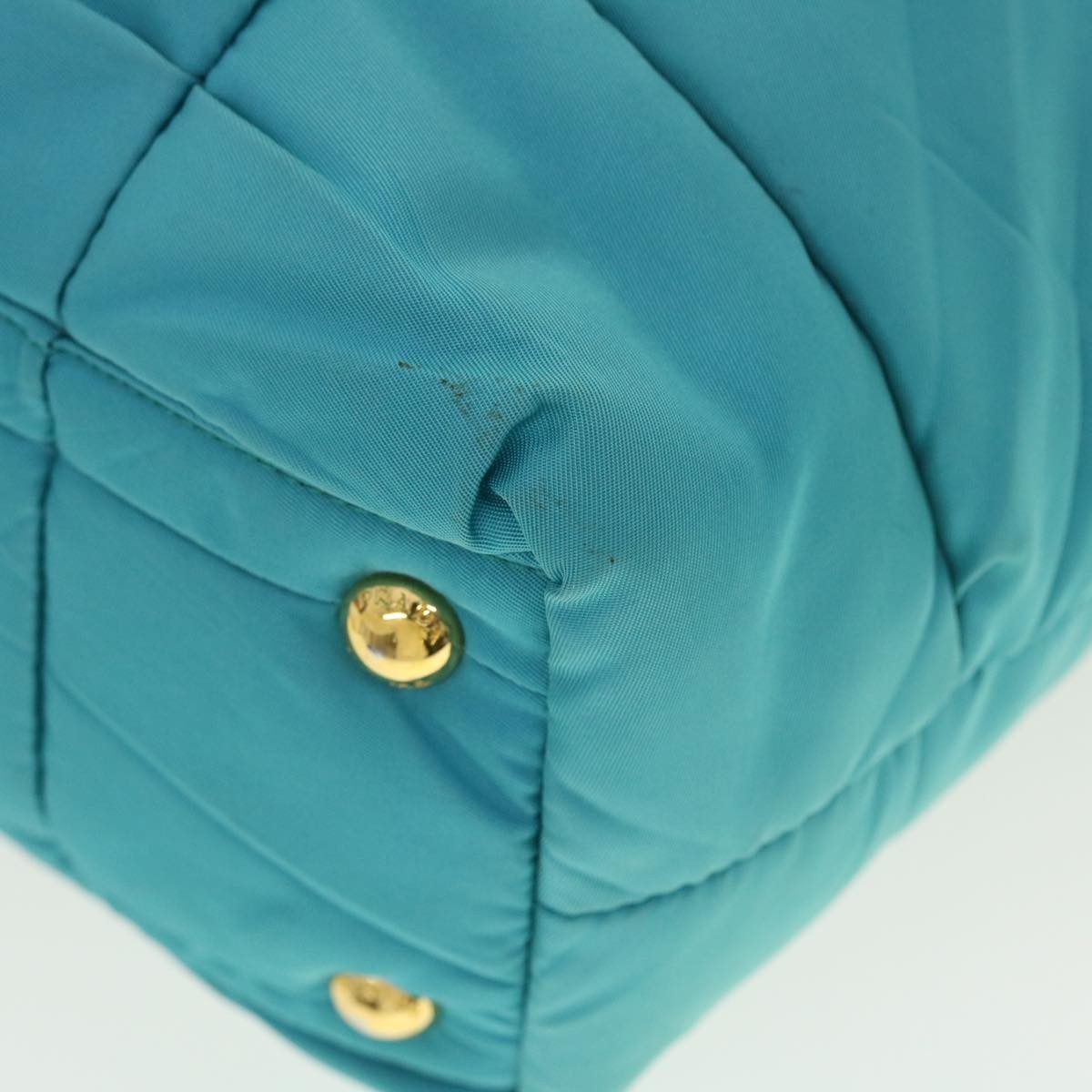 Prada Convertible Tote Quilted Tessuto Turquoise Nylon Handbag (Pre-Owned)