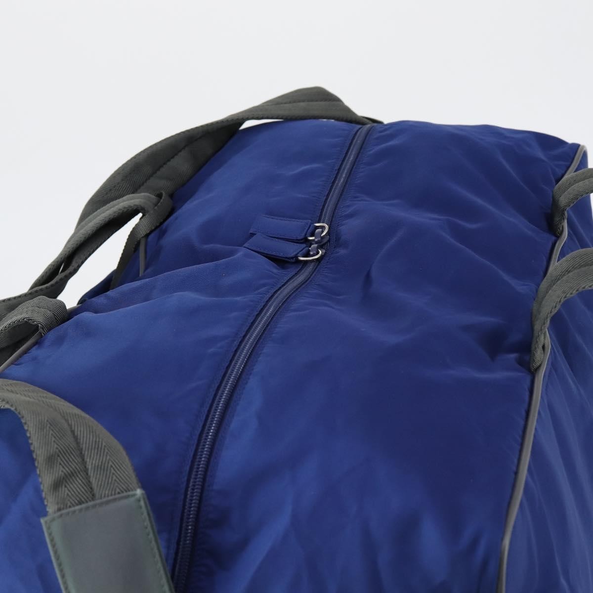 Prada Convertible Weekender Bag Tessuto Blue Nylon Travel Bag Bag (Pre-Owned)