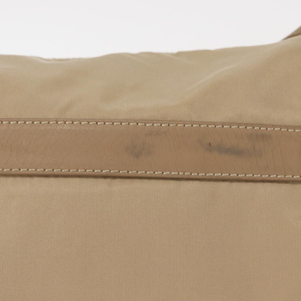 Prada Buckle Messenger Bag Tessuto Beige Nylon Shoulder Bag Bag (Pre-Owned)