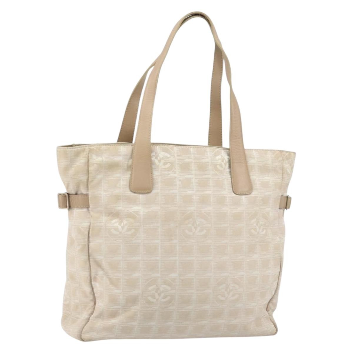 Chanel Travel Line Tote Nylon Pink Nylon Tote Bag Bag (Pre-Owned)