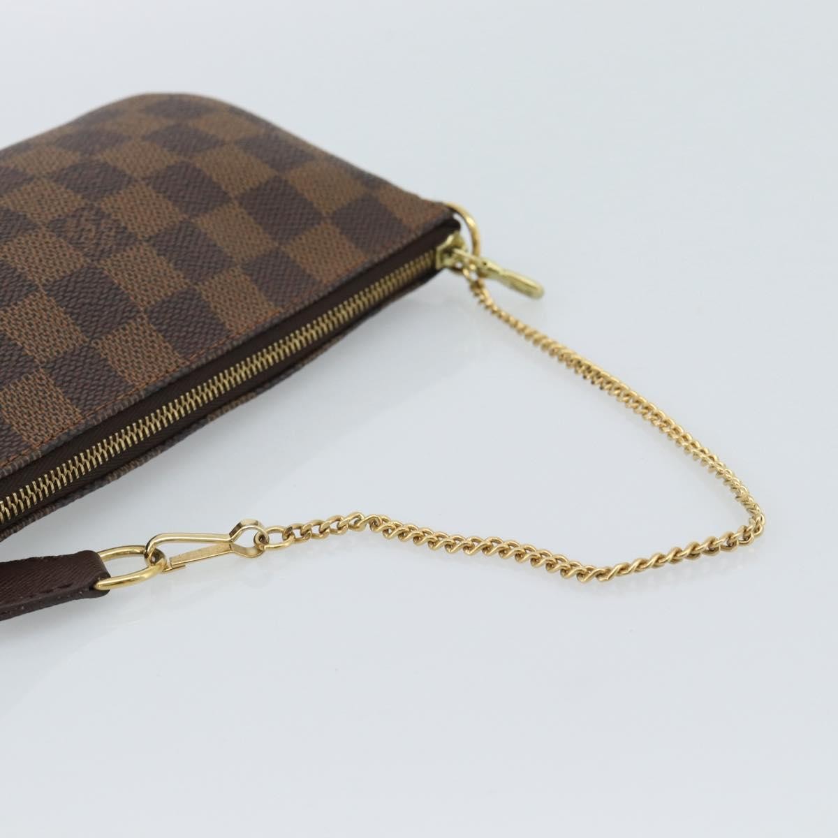 Louis Vuitton Mini Pochette Accessoires Damier Canvas Brown Canvas Clutche & Pouche Bag (Pre-Owned)