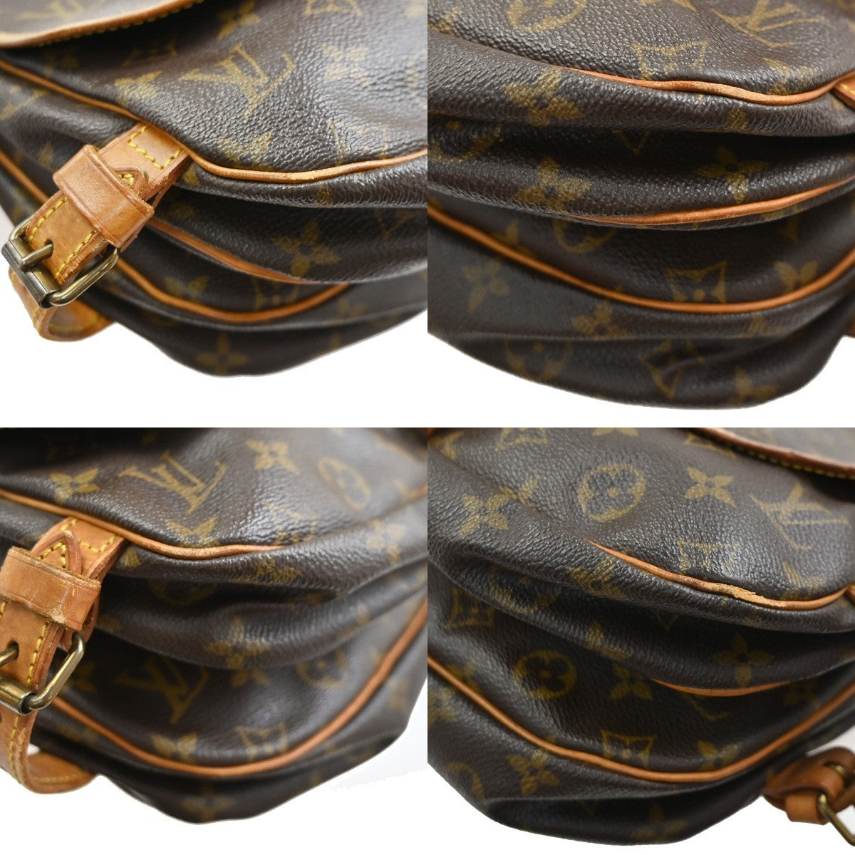 Louis Vuitton Saumur Handbag Monogram Canvas Brown Canvas Shoulder Bag Bag (Pre-Owned)