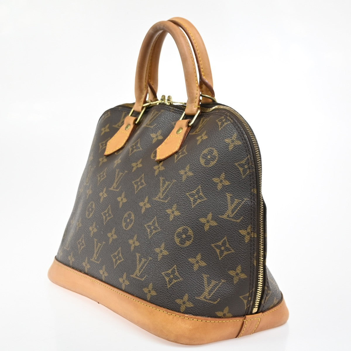 Louis Vuitton Alma Handbag Monogram Canvas Brown Canvas Handbag (Pre-Owned)