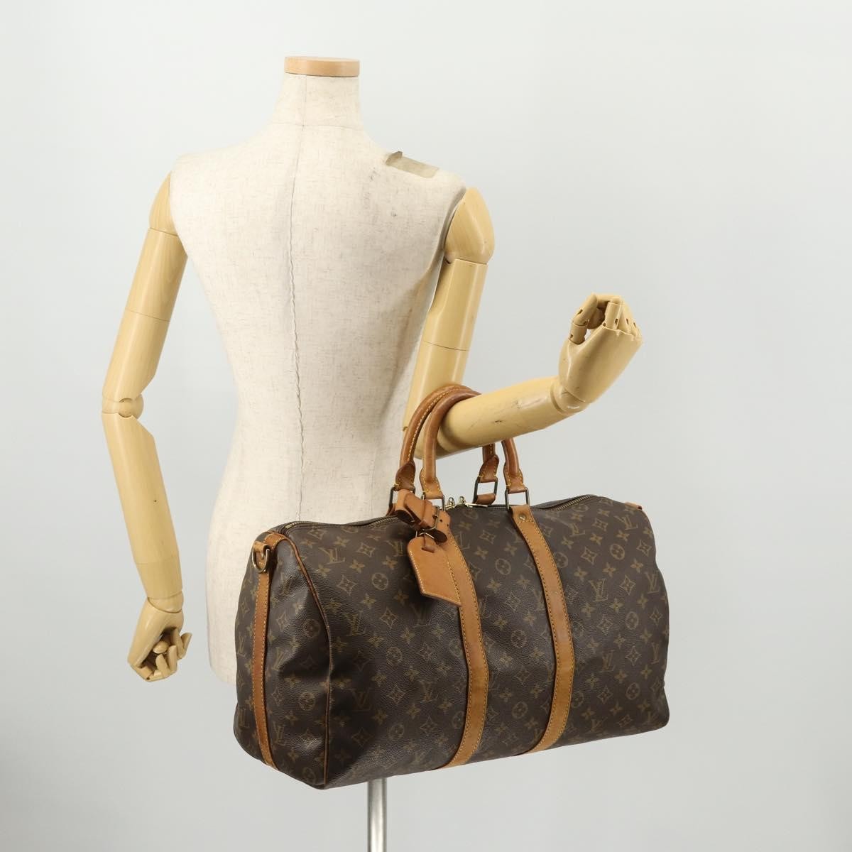 Louis Vuitton Keepall Bandouliere Bag Monogram Canvas Brown Canvas Travel Bag Bag (Pre-Owned)