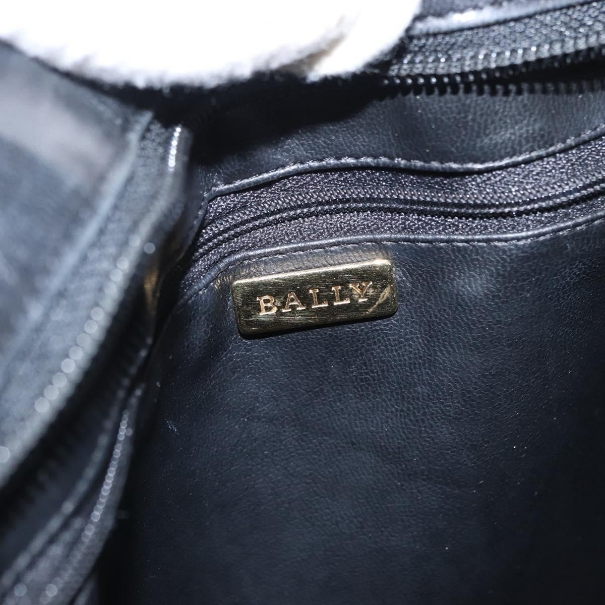 Bally Vintage Chain Shoulder Bag Quilted Leather Navy Leather Shoulder Bag Bag (Pre-Owned)