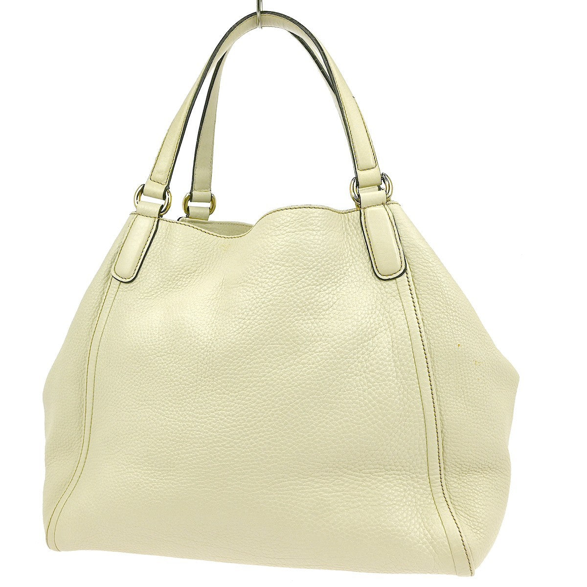 Gucci Soho Handbag Leather Ecru Leather Handbag (Pre-Owned)