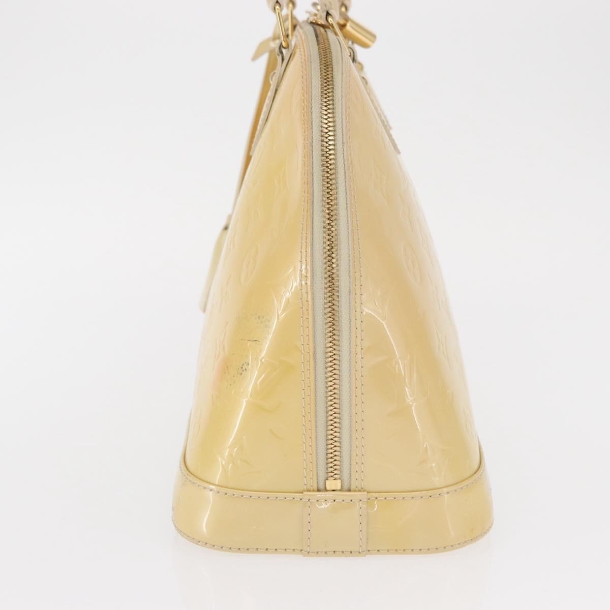 Louis Vuitton Alma Handbag Monogram Vernis Beige Patent_Leather Handbag (Pre-Owned)