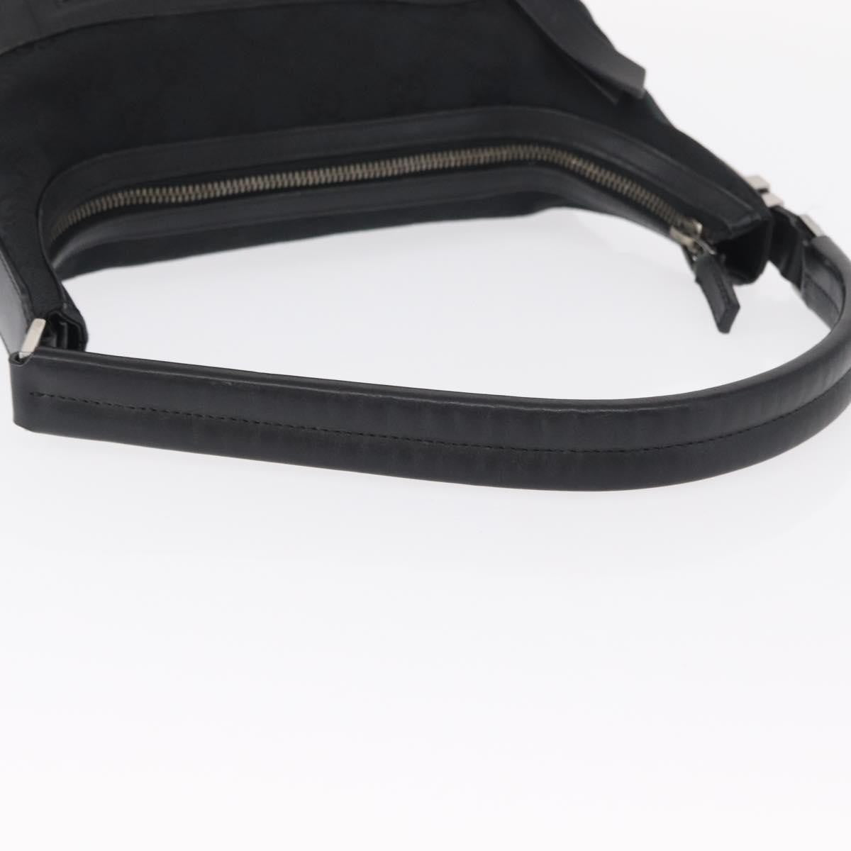 Gucci Vintage Shoulder Bag Gg Canvas And Leather Black Canvas Shoulder Bag Bag (Pre-Owned)
