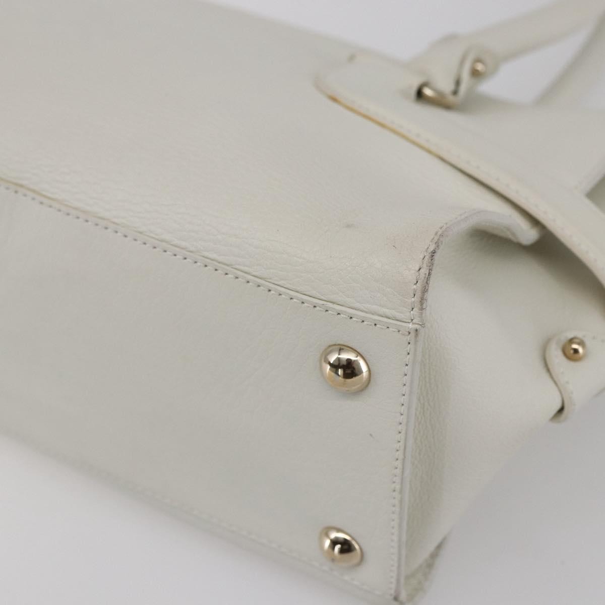 Salvatore Ferragamo Gina Satchel Leather White Leather Handbag (Pre-Owned)