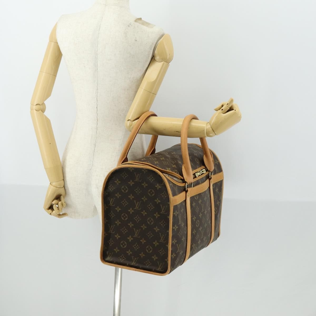 Louis Vuitton Dog Carrier Bag Monogram Canvas Brown Canvas Travel Bag Bag (Pre-Owned)