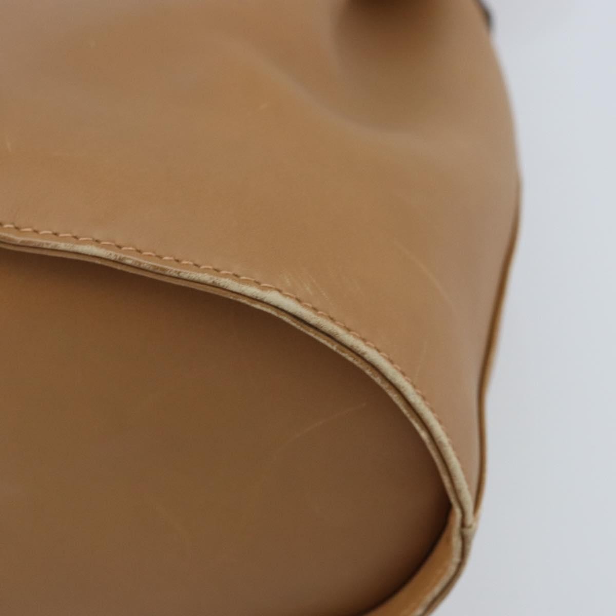 Salvatore Ferragamo Gancini Shoulder Bag Leather Beige Leather Shoulder Bag Bag (Pre-Owned)
