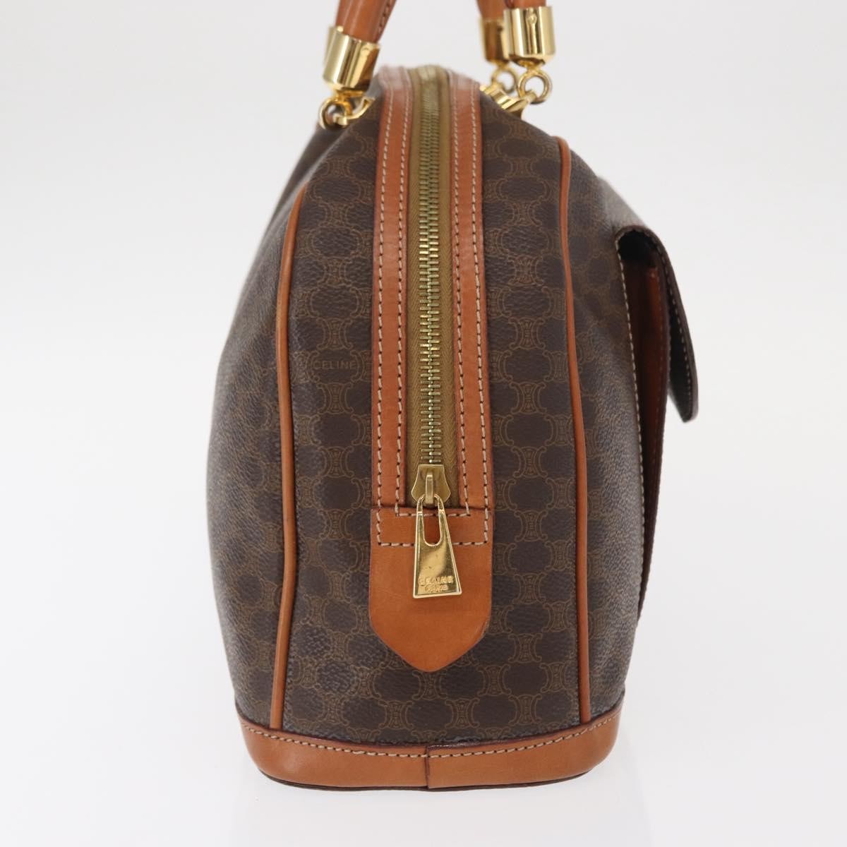 Celine Vintage Macadam Handbag Canvas And Leather Brown Canvas Handbag (Pre-Owned)