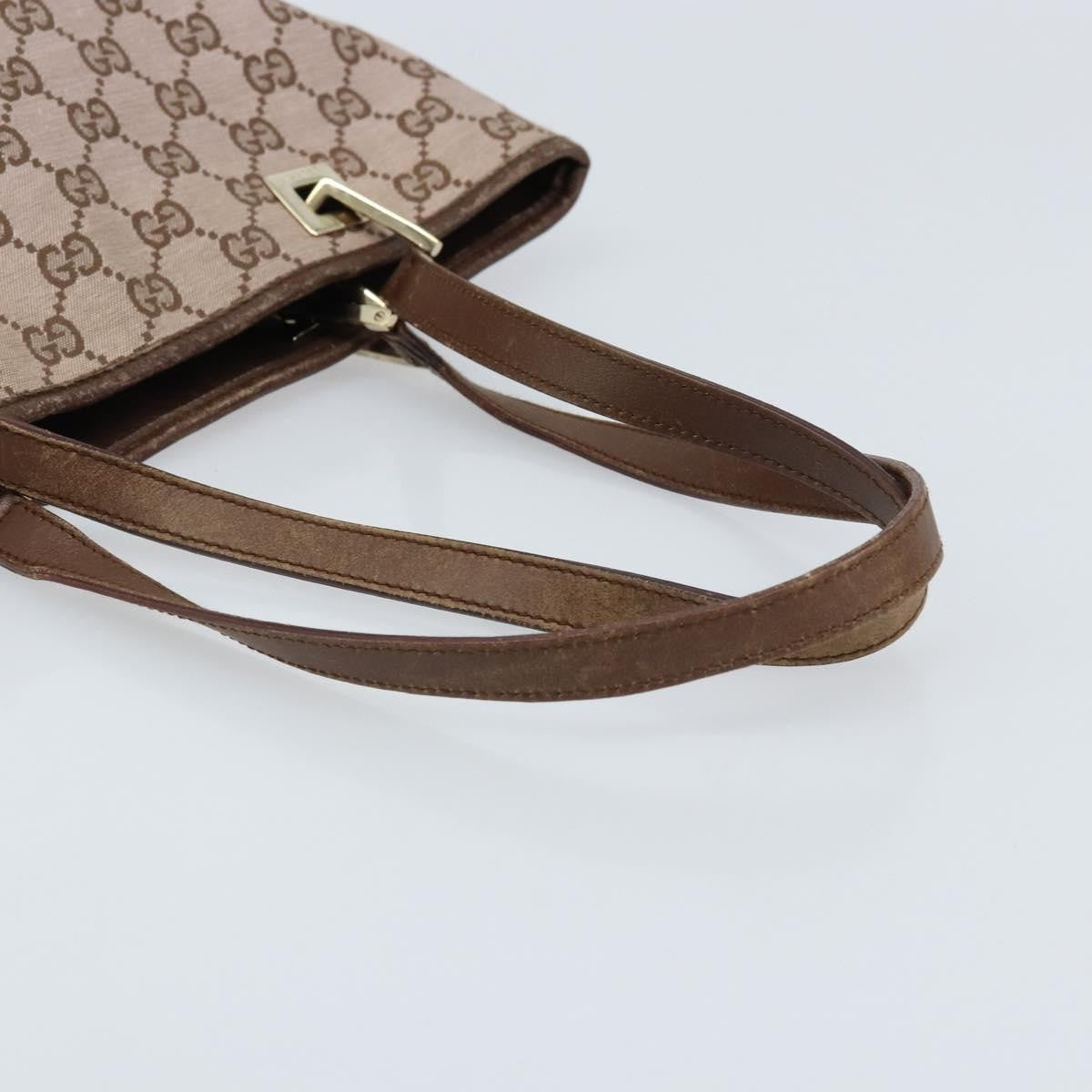 Gucci Vintage Bucket Shopping Tote Gg Canvas Brown Canvas Tote Bag Bag (Pre-Owned)