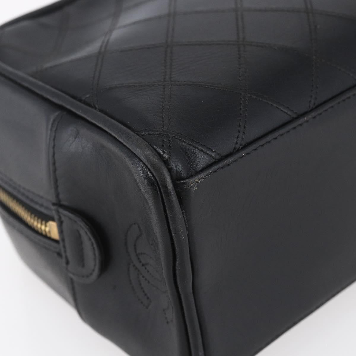 Chanel Vintage Toiletry Pouch Leather Black Patent_Leather Clutche & Pouche Bag (Pre-Owned)