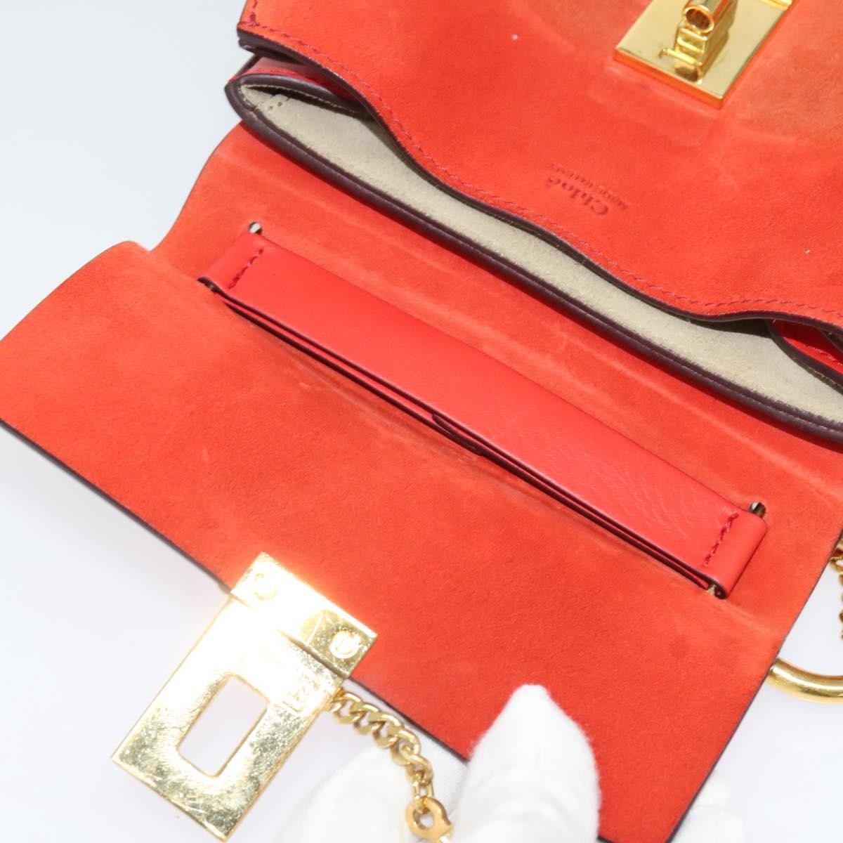 Chloe Drew Crossbody Bag Leather And Suede Red Suede Shoulder Bag Bag (Pre-Owned)