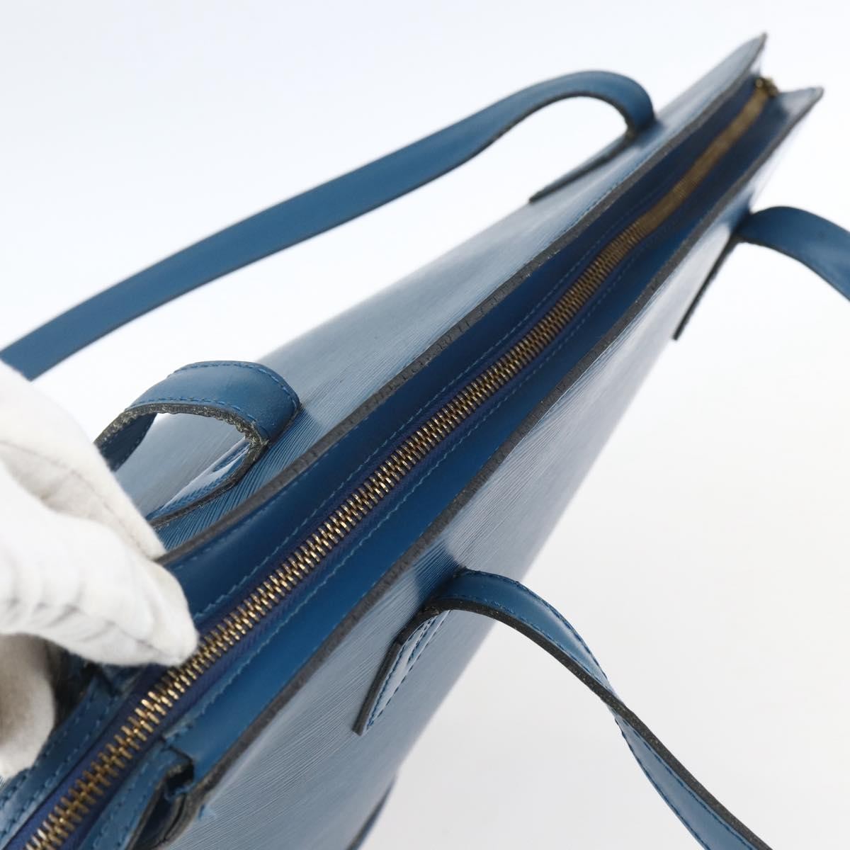 Louis Vuitton Saint Jacques Handbag Epi Leather Blue Leather Shoulder Bag Bag (Pre-Owned)