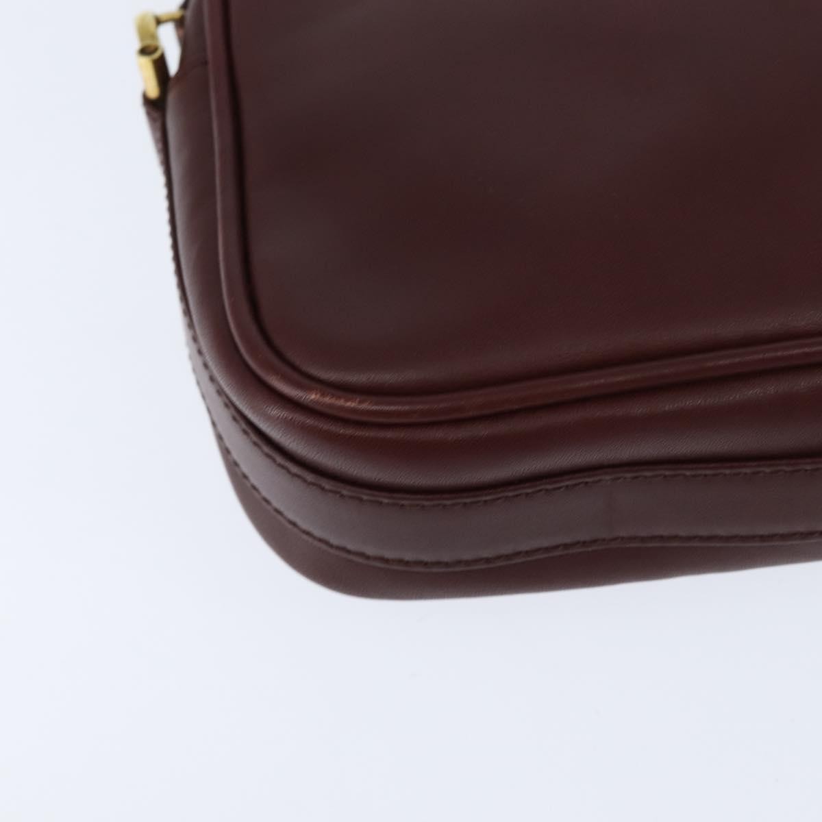 Cartier Must De Cartier Shoulder Bag Leather Burgundy Leather Shoulder Bag Bag (Pre-Owned)