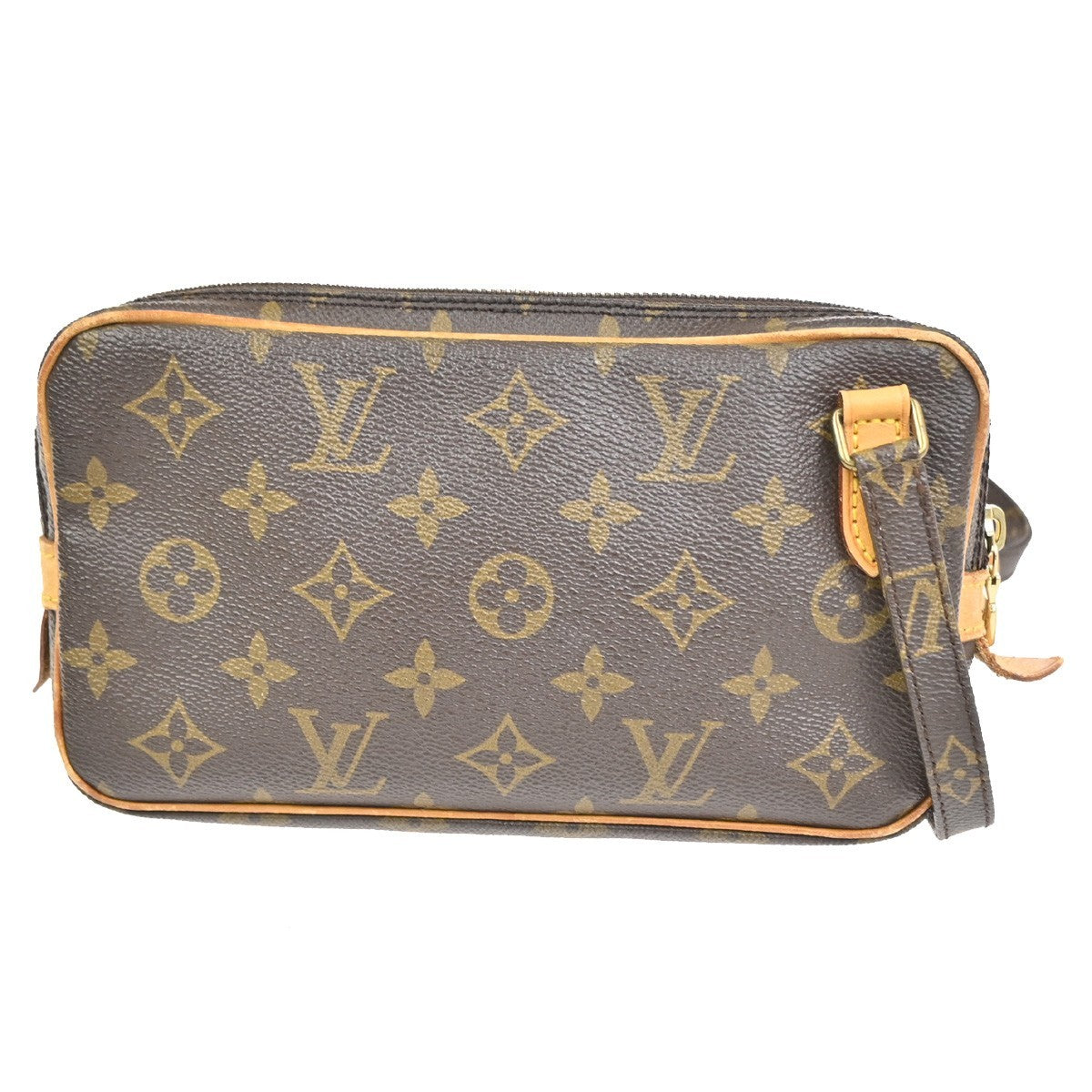 Louis Vuitton Pochette Marly Bandouliere Bag Monogram Canvas Brown Leather Shoulder Bag Bag (Pre-Owned)