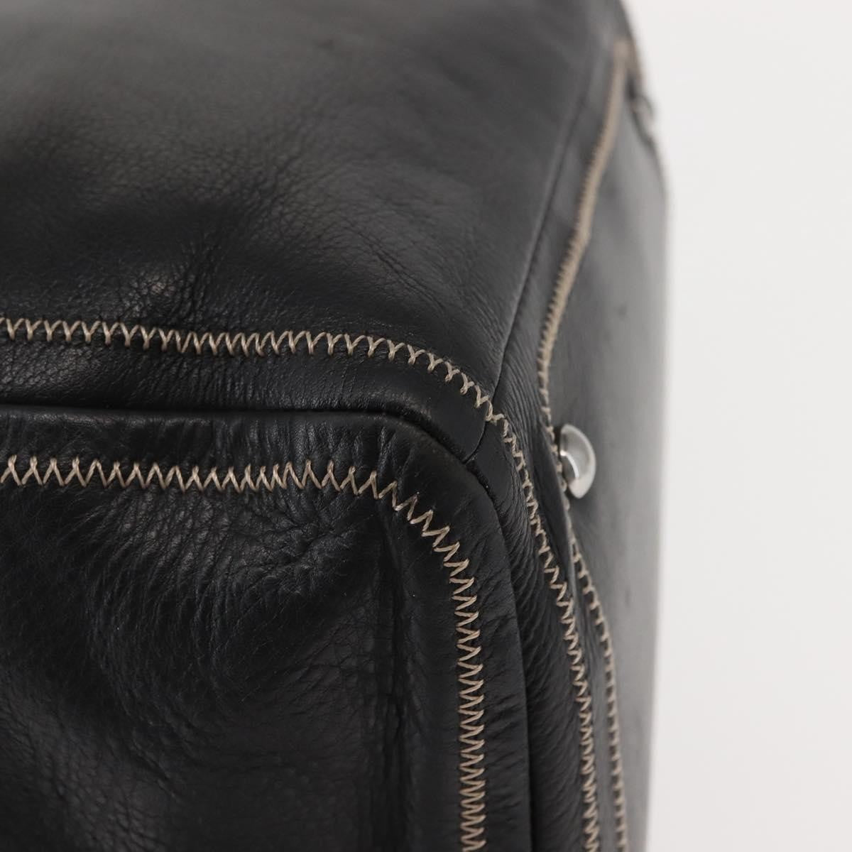 Chanel Cc Bowler Quilted Caviar Black Leather Handbag (Pre-Owned)