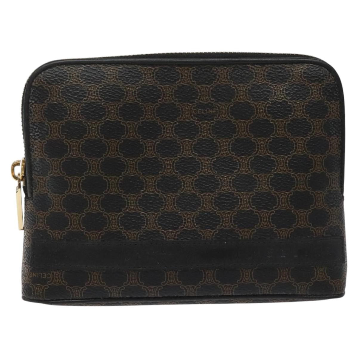 Celine Macadam Pochette Canvas And Leather Black Canvas Clutche & Pouche Bag (Pre-Owned)