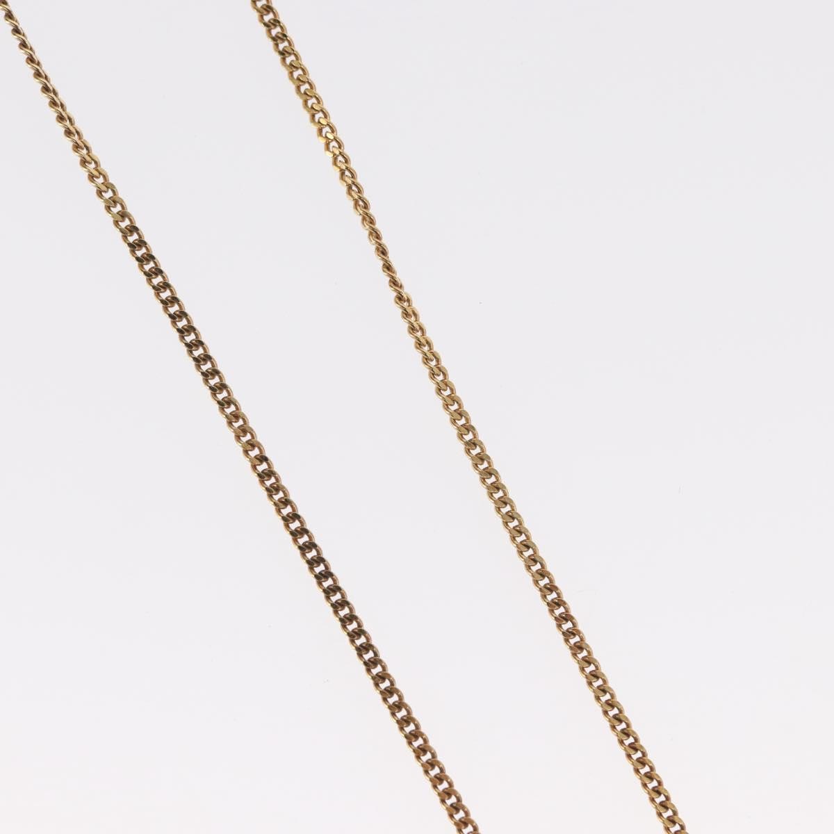 Christian Dior Vintage Logo Round Pendant Necklace Metal And Crystals Gold Metal Necklace Jewelry (Pre-Owned)