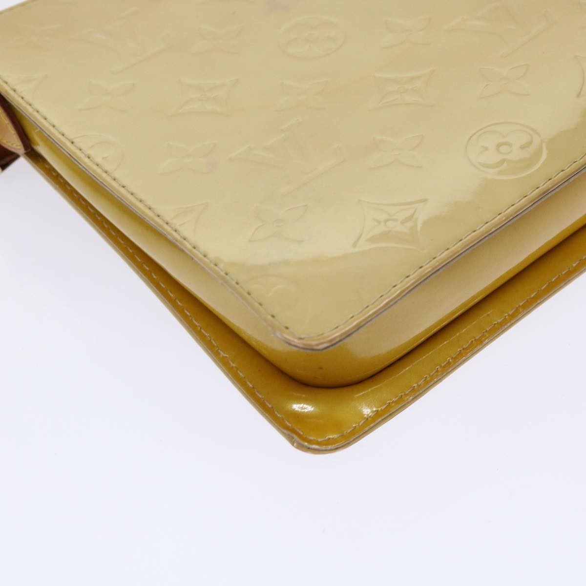 Louis Vuitton Mott Handbag Monogram Vernis Beige Patent_Leather Clutche & Pouche Bag (Pre-Owned)