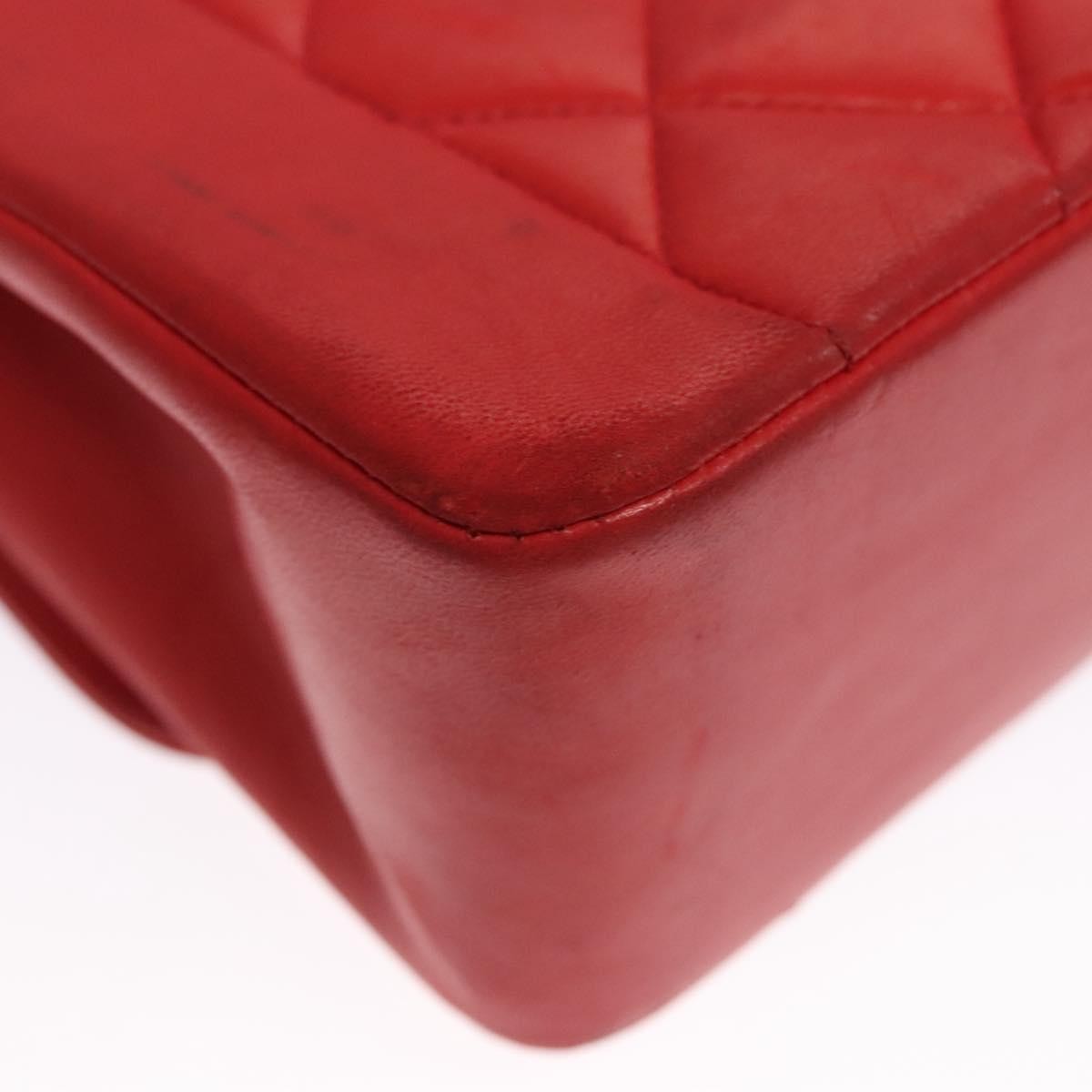 Chanel Vintage Diana Flap Bag Quilted Lambskin Red Leather Crossbody Bag Bag (Pre-Owned)