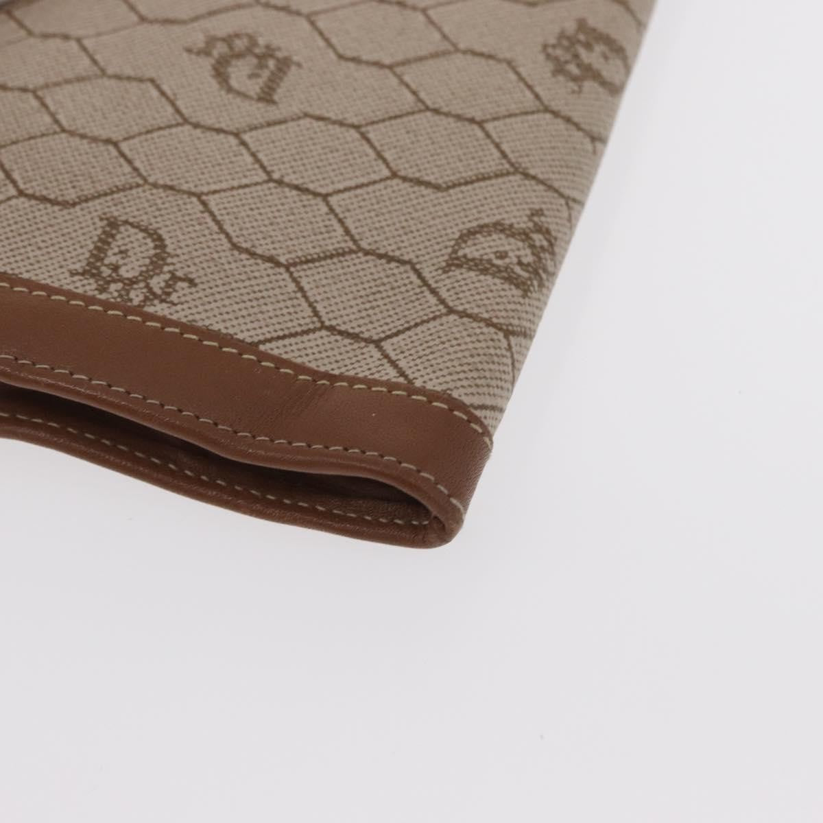 Christian Dior Vintage Honeycomb Flap Wallet Coated Canvas Beige Canvas Wallets Accessory (Pre-Owned)