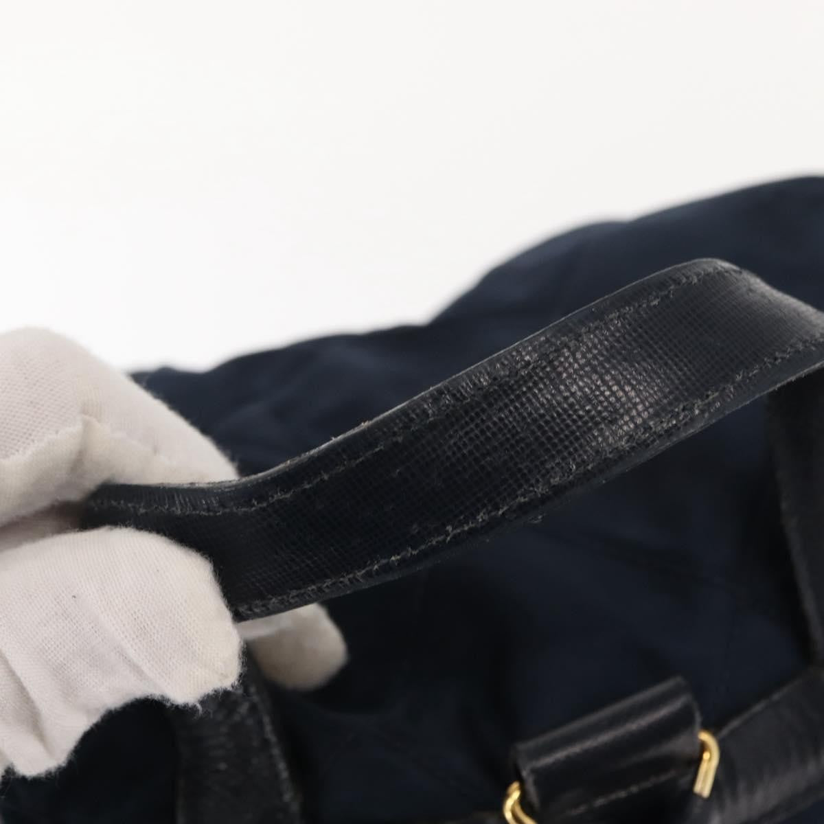 Prada Buckle Backpack Quilted Tessuto Navy Nylon Backpack Bag (Pre-Owned)