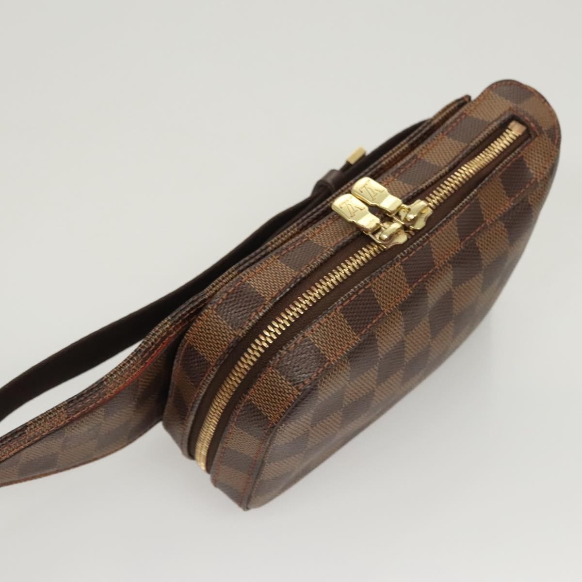 Louis Vuitton Geronimos Waist Bag Damier Brown Canvas Shoulder Bag Bag (Pre-Owned)