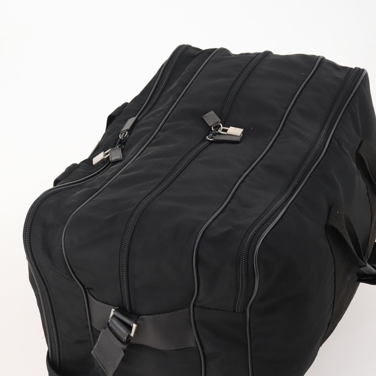 Prada Vintage Boston Bag Nylon Black Nylon Travel Bag Bag (Pre-Owned)