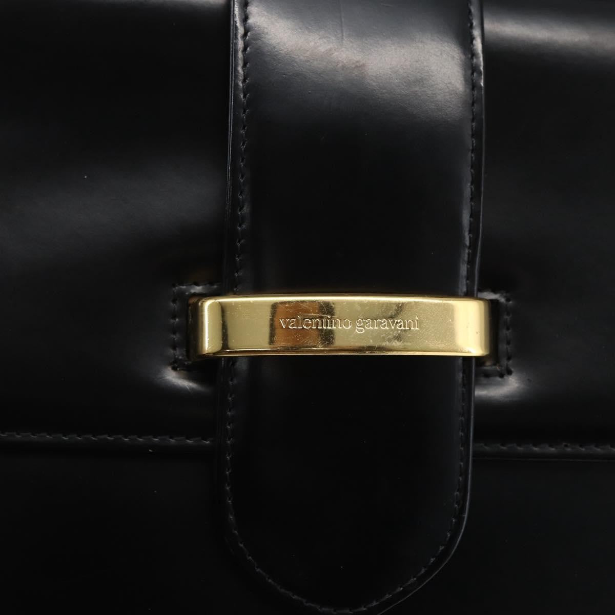 Valentino Garavani Vintage Handbag Leather Black Leather Handbag (Pre-Owned)