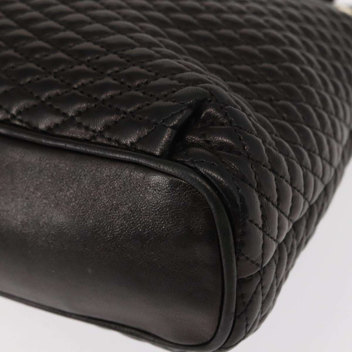 Bally Vintage Chain Shoulder Bag Quilted Leather Black Leather Shoulder Bag Bag (Pre-Owned)