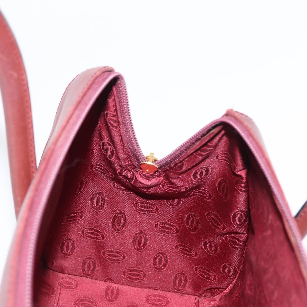Cartier Must De Cartier Leather Burgundy Leather Handbag (Pre-Owned)