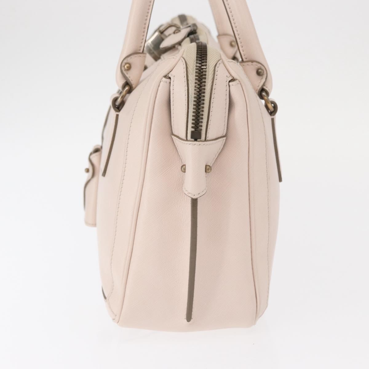 Salvatore Ferragamo Gancini Handbag Leather Pink Leather Handbag (Pre-Owned)