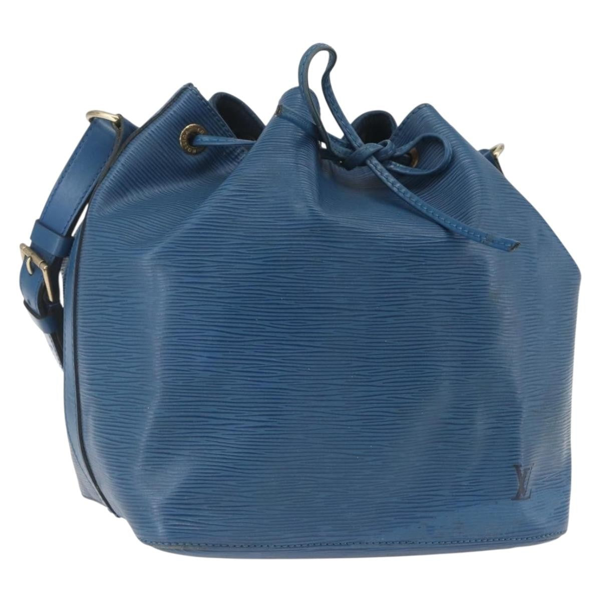 Louis Vuitton Petit Noe Handbag Epi Leather Blue Leather Shoulder Bag Bag (Pre-Owned)