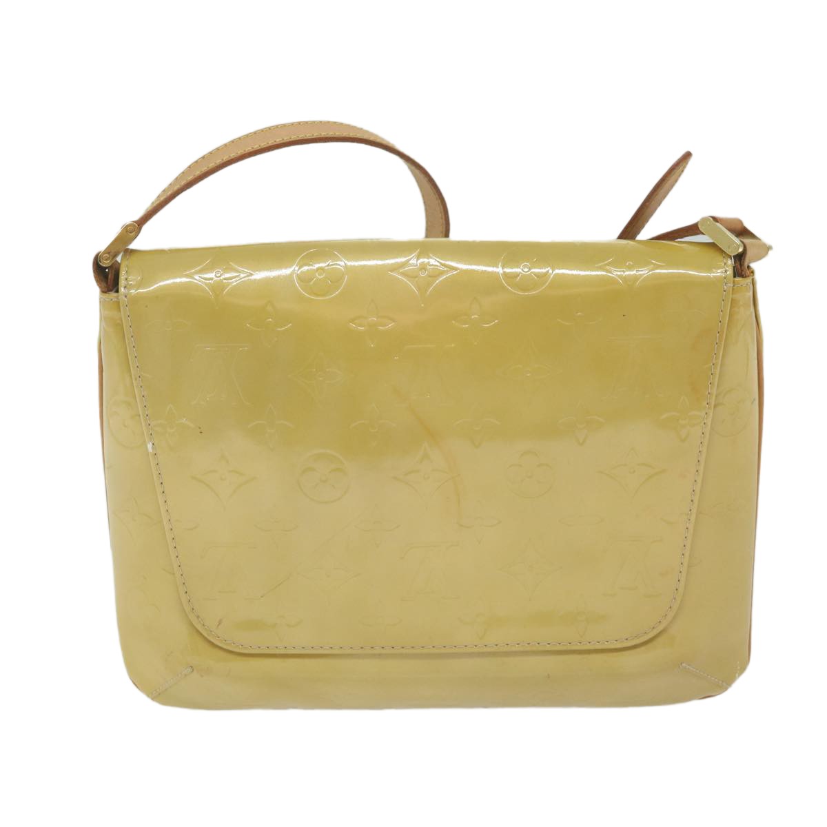 Louis Vuitton Thompson Street Handbag Monogram Vernis Beige Patent_Leather Shoulder Bag Bag (Pre-Owned)