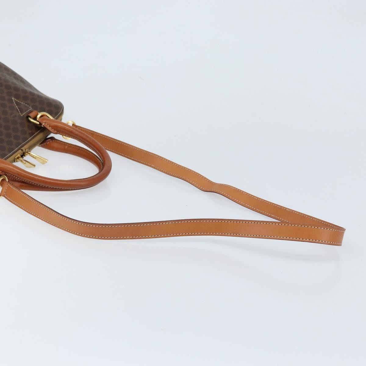 Celine Vintage Macadam Handbag Canvas And Leather Brown Canvas Handbag (Pre-Owned)