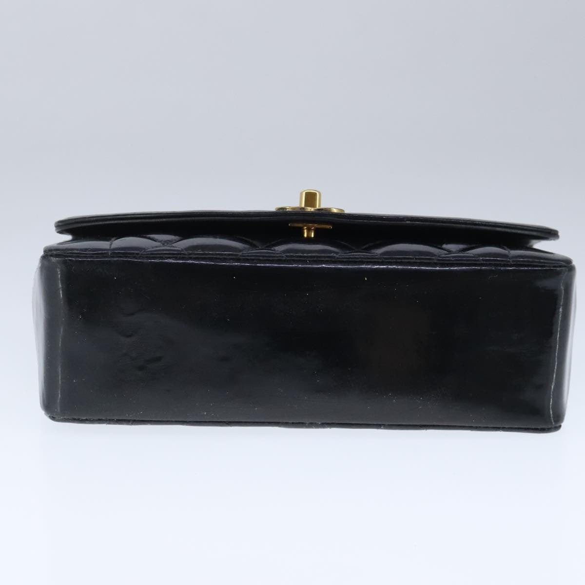 Chanel Vintage So Black Diana Flap Bag Quilted Patent Black Patent_Leather Shoulder Bag Bag (Pre-Owned)