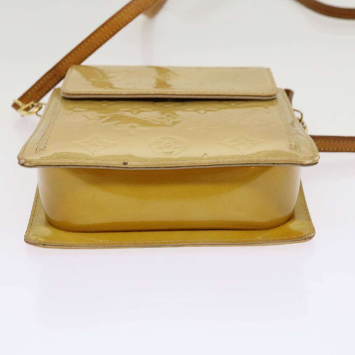 Louis Vuitton Mott Handbag Monogram Vernis Beige Patent_Leather Clutche & Pouche Bag (Pre-Owned)