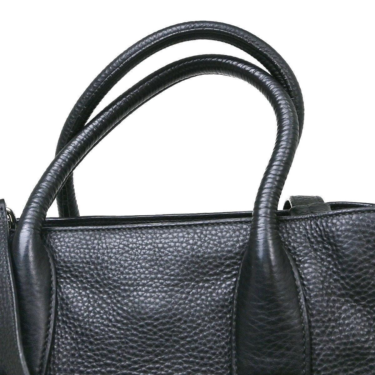 Prada Vintage Handbag Leather Black Leather Handbag (Pre-Owned)