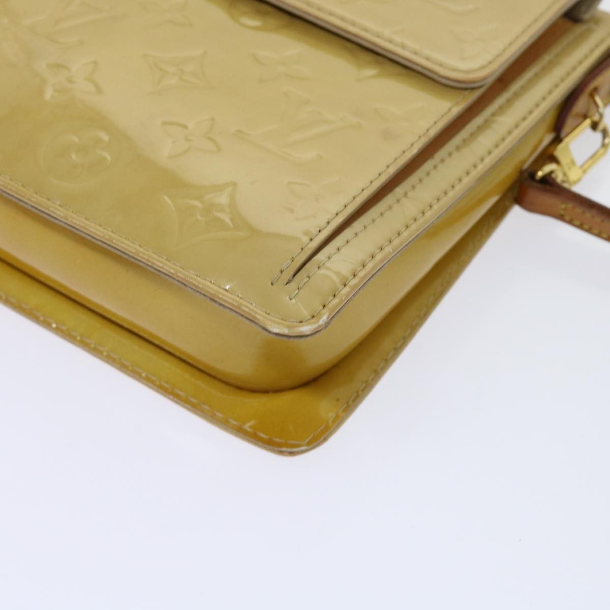 Louis Vuitton Mott Handbag Monogram Vernis Beige Patent_Leather Clutche & Pouche Bag (Pre-Owned)