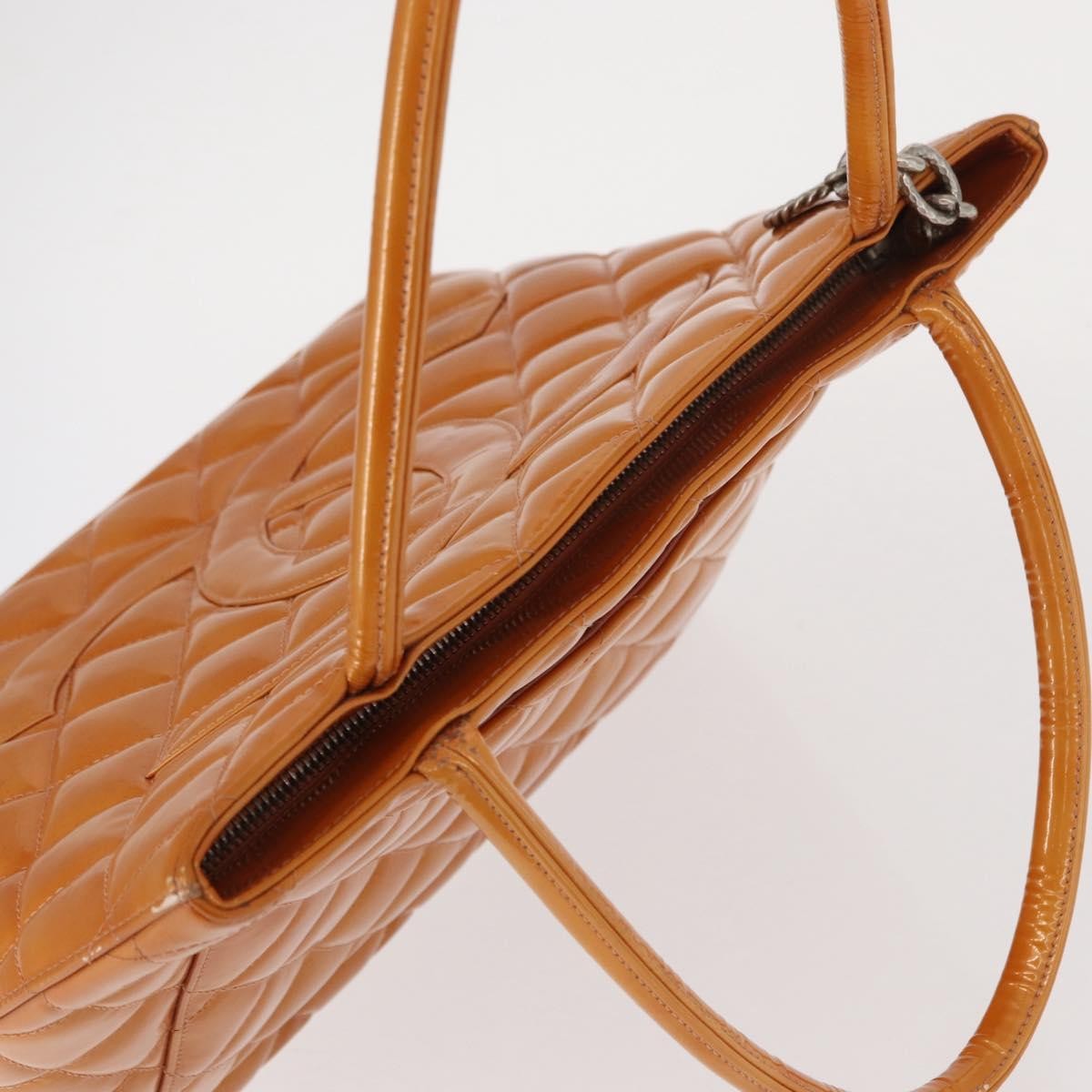 Chanel Medallion Tote Quilted Patent Beige Patent_Leather Tote Bag Bag (Pre-Owned)