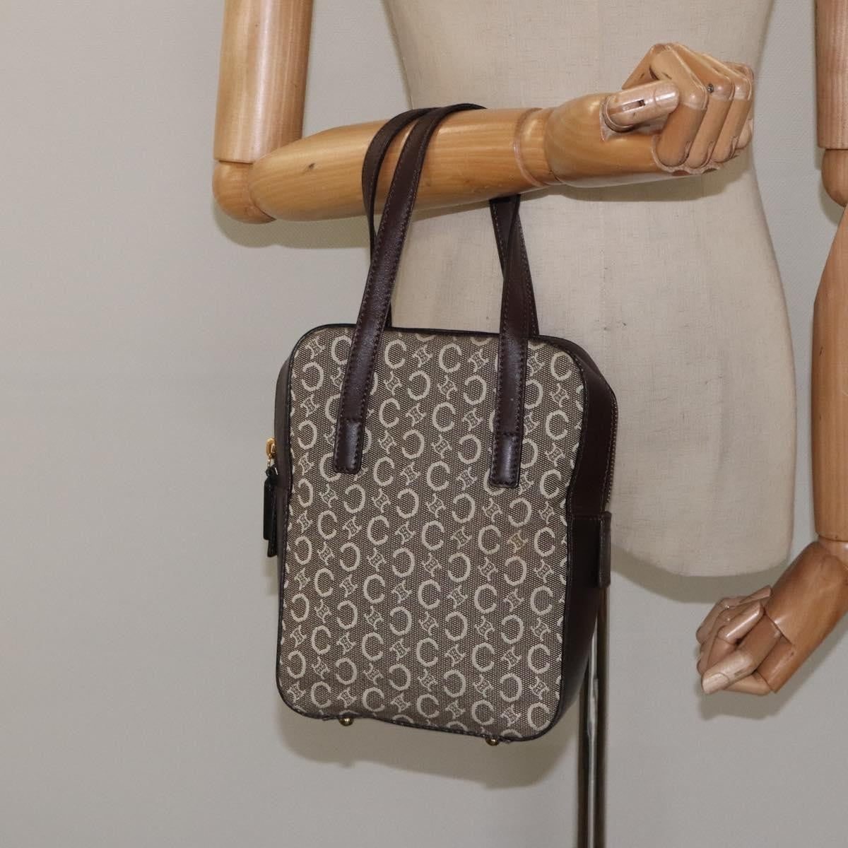 Celine C Macadam Handbag Canvas Gray Canvas Handbag (Pre-Owned)