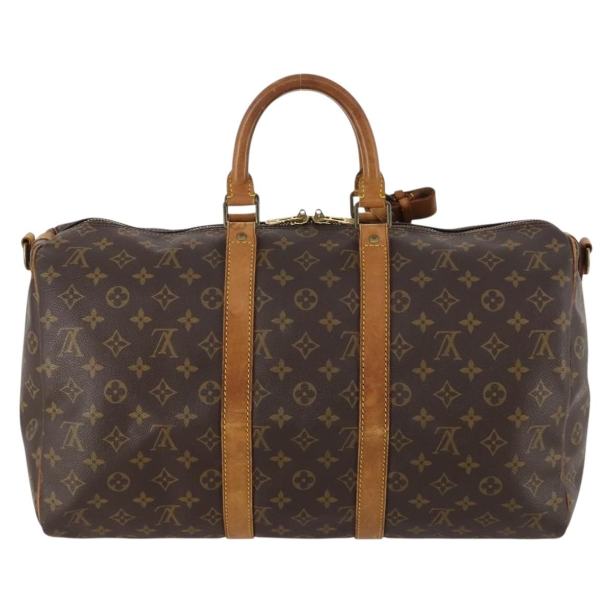 Louis Vuitton Keepall Bandouliere Bag Monogram Canvas Brown Canvas Travel Bag Bag (Pre-Owned)