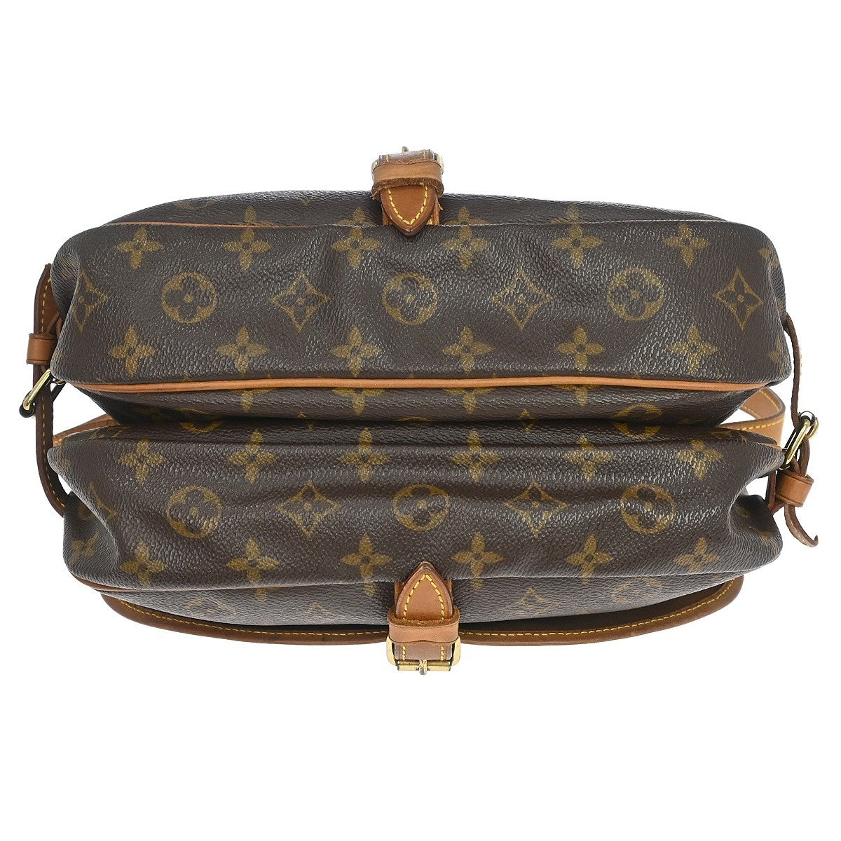 Louis Vuitton Saumur Handbag Monogram Canvas Brown Canvas Shoulder Bag Bag (Pre-Owned)