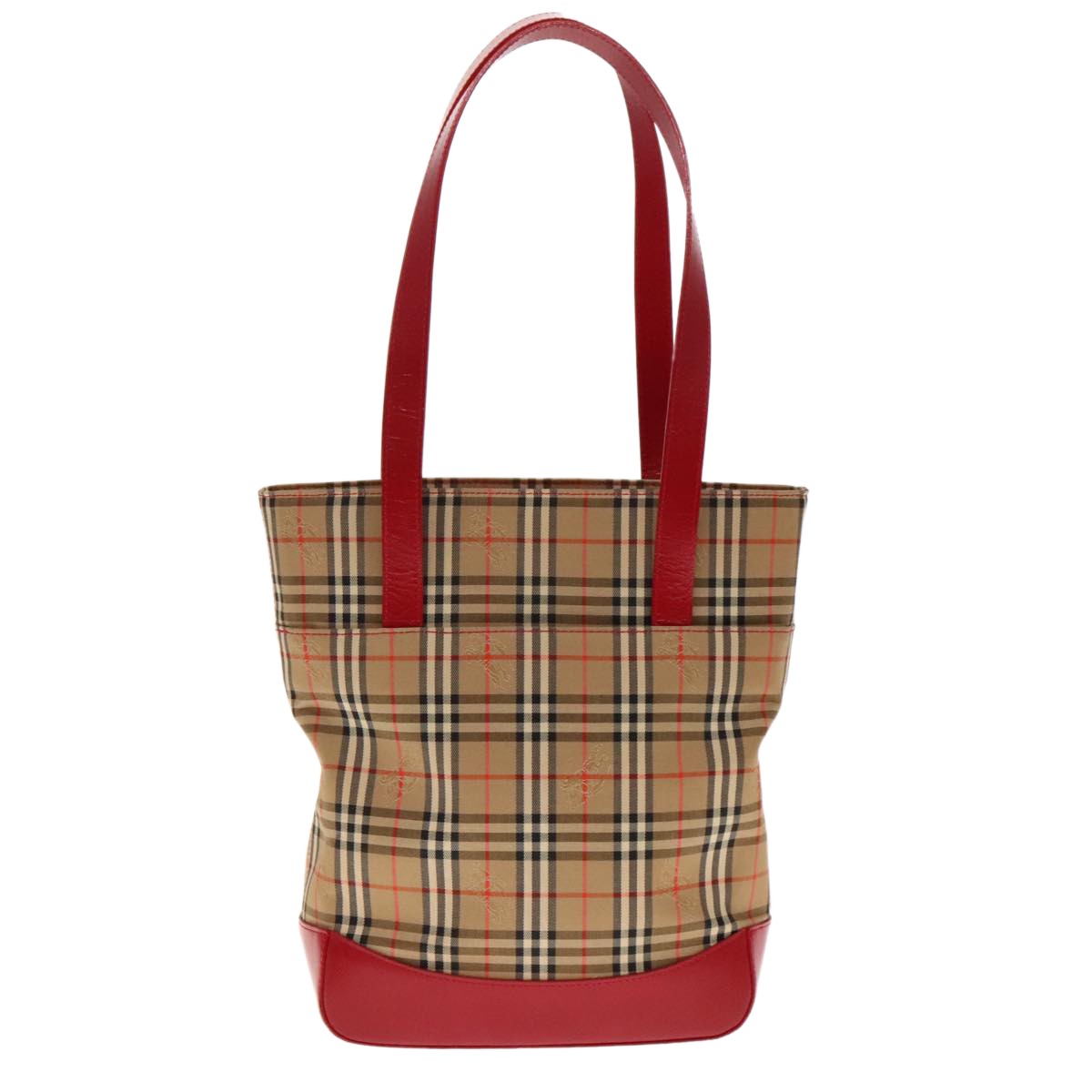Burberry Nova Check Shoulder Bag Canvas And Leather Beige Canvas Shoulder Bag Bag (Pre-Owned)